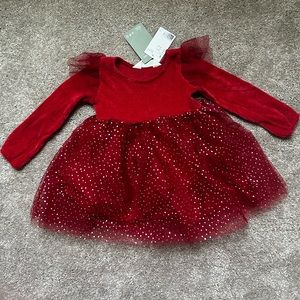 NWT H&M Red Chenille and Tulle Dress 2T